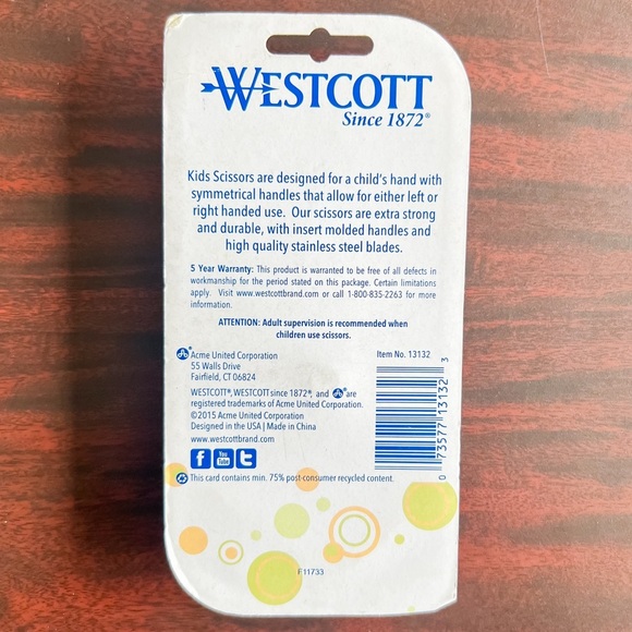 Westcott 5” Hard Handle Kids Scissors, Pointed - 2 Pack - Picture 2 of 4